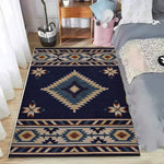 tapis moderne aztèque géométrique beige marron bleu rouge texture douce salon chambre prièreextérieur commercialisation