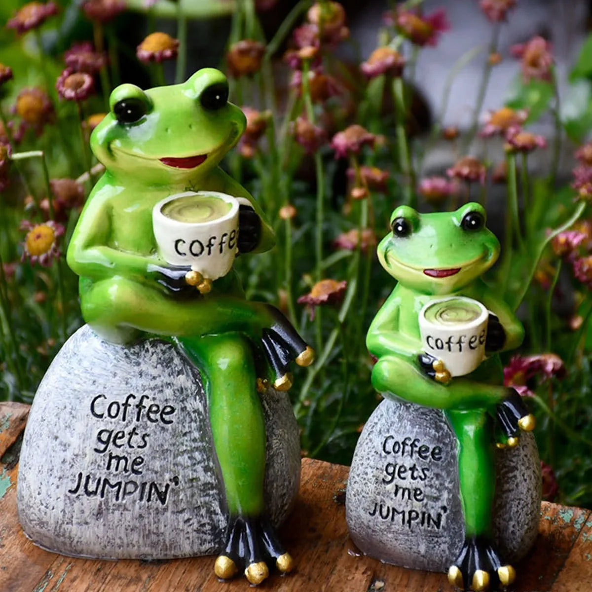 statue grenouille résine verte humour décoration intérieur extérieur noël anniversaire mariage