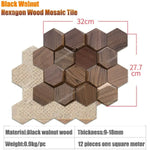 mosaïque hexagonale bois marron moderne décoration murale chic pièces irrégulières gravure naturelle