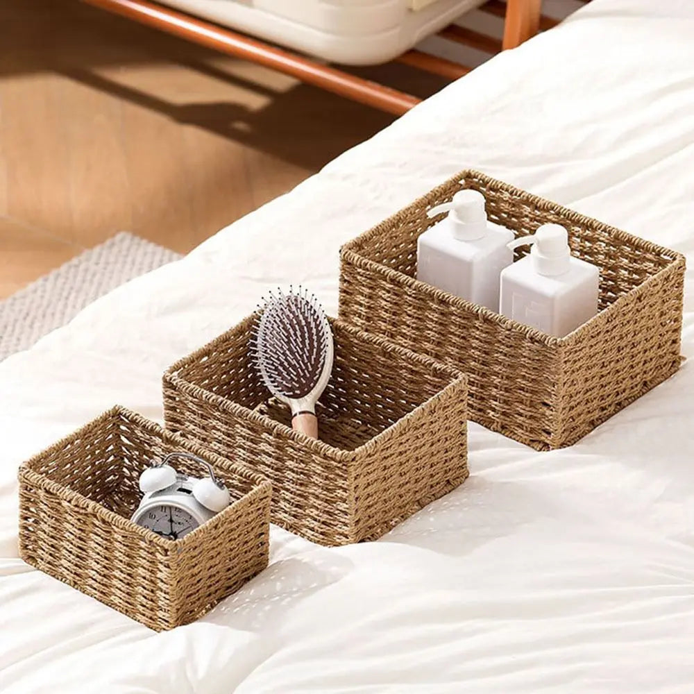 paniers tissage osier beige marron rouge vin vert bleu rustique naturel respectueux environnement
