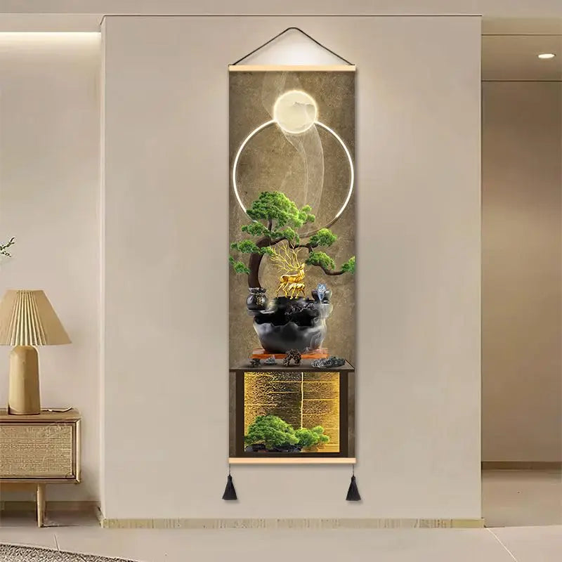 Tapisserie murale pin Zen abricot