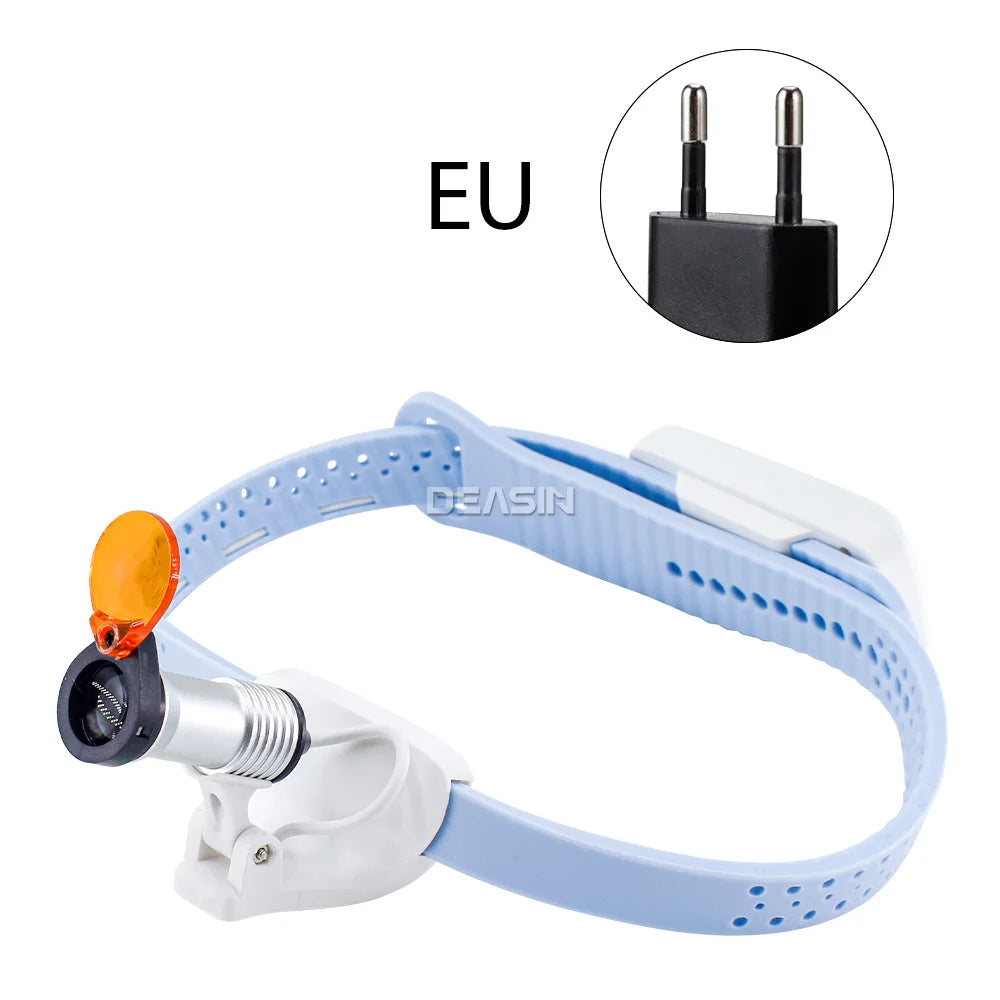 lampe frontale led bleu clair moderne clip perforations haute luminosité rechargeable bluetooth
