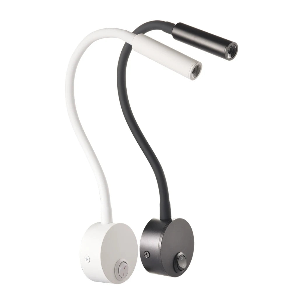 lampe murale led flexible interrupteur lecture éclairage chambre moderne noir