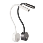 lampe murale led flexible aluminium lecture chevet moderne blanc noir argent