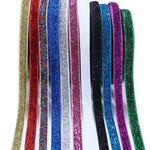 rubans pailletés polyester brillants or rouge bleu blanc violet argent opaques décoration artisanale