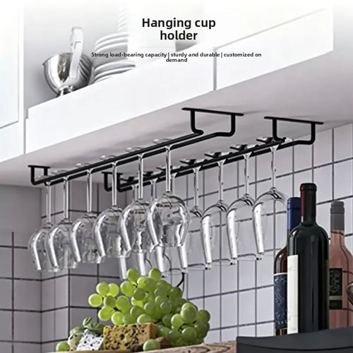 porte verres suspendu moderne noir vis support verres vin flûtes cocktails armoire cuisine 40cm