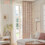 rideau opaque fleurs beige rose pâle classique romantique salon chambre