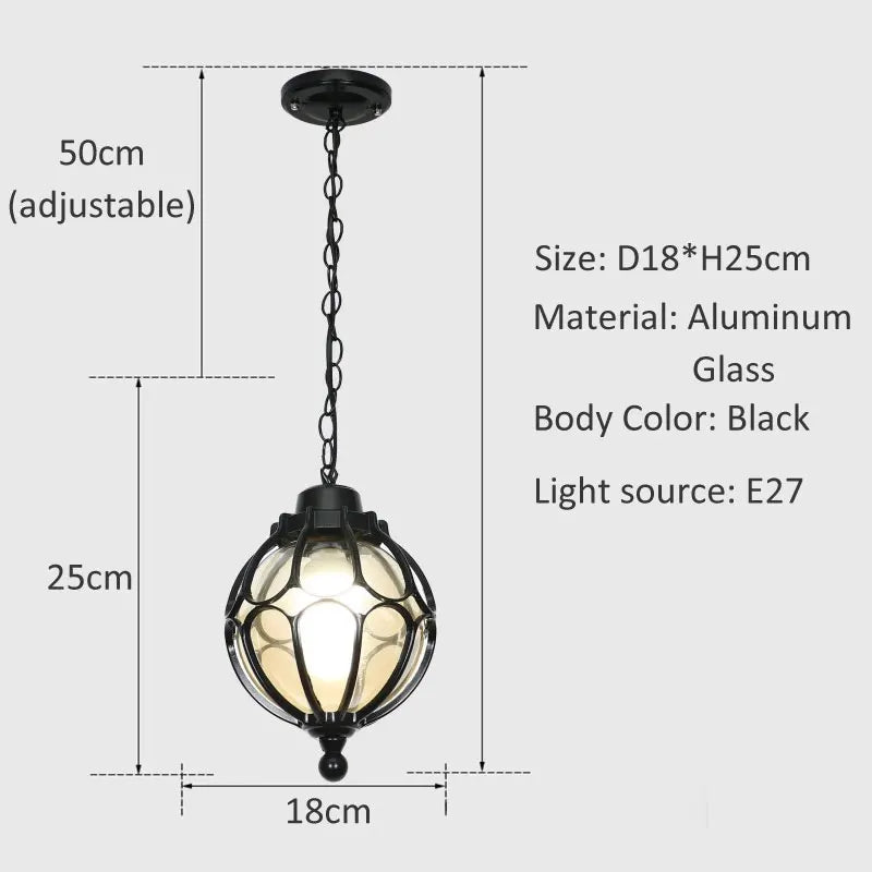 lampe suspendue vintage bronze transparente rétro ajourée chaîne ajustable 220v e27