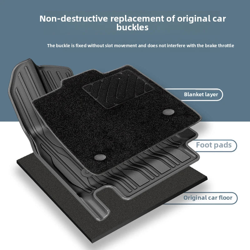 tapis sol voiture noir rayures diagonales anti dérapant double couche moderne résistant avant arrière