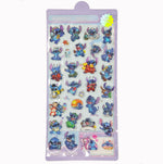 autocollants 3D cartoon personnages animés transparents bleu rose vert jaune violet musique nourriture décoration
