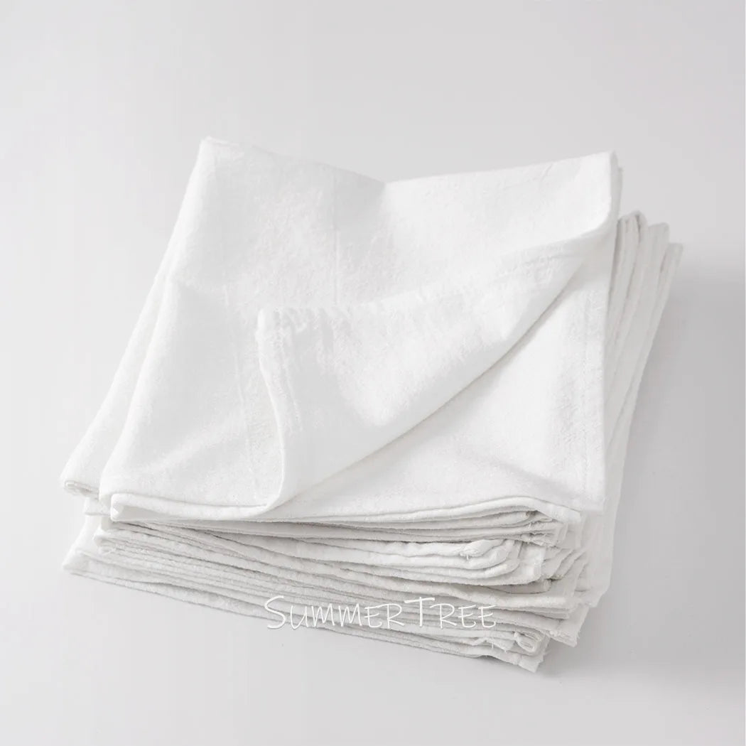 serviettes coton beige clair classiques 40x40cm réutilisables maison mariage party