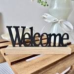 décoration murale lettres bath eat welcome kitchen bois clair rustique champêtre