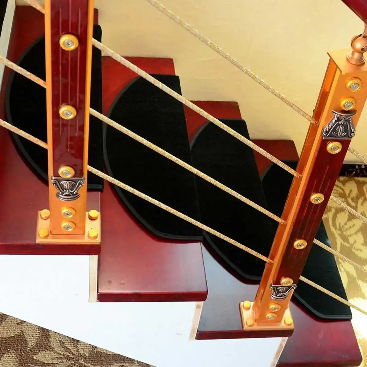 tapis antidérapants adhésifs protection marches escalier moderne 15 pièces différentes couleurs