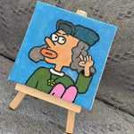 toiles peintes vierges artistiques mini chevalet bois clair couleurs vives motifs paysage portrait