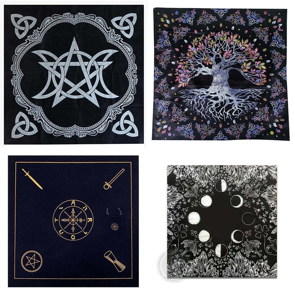tapis polyester imperméable noir motifs religieux rituels astrologiques usage maison fête