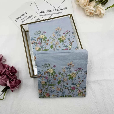 Set de table en papier floral papillon beige 33x33cm