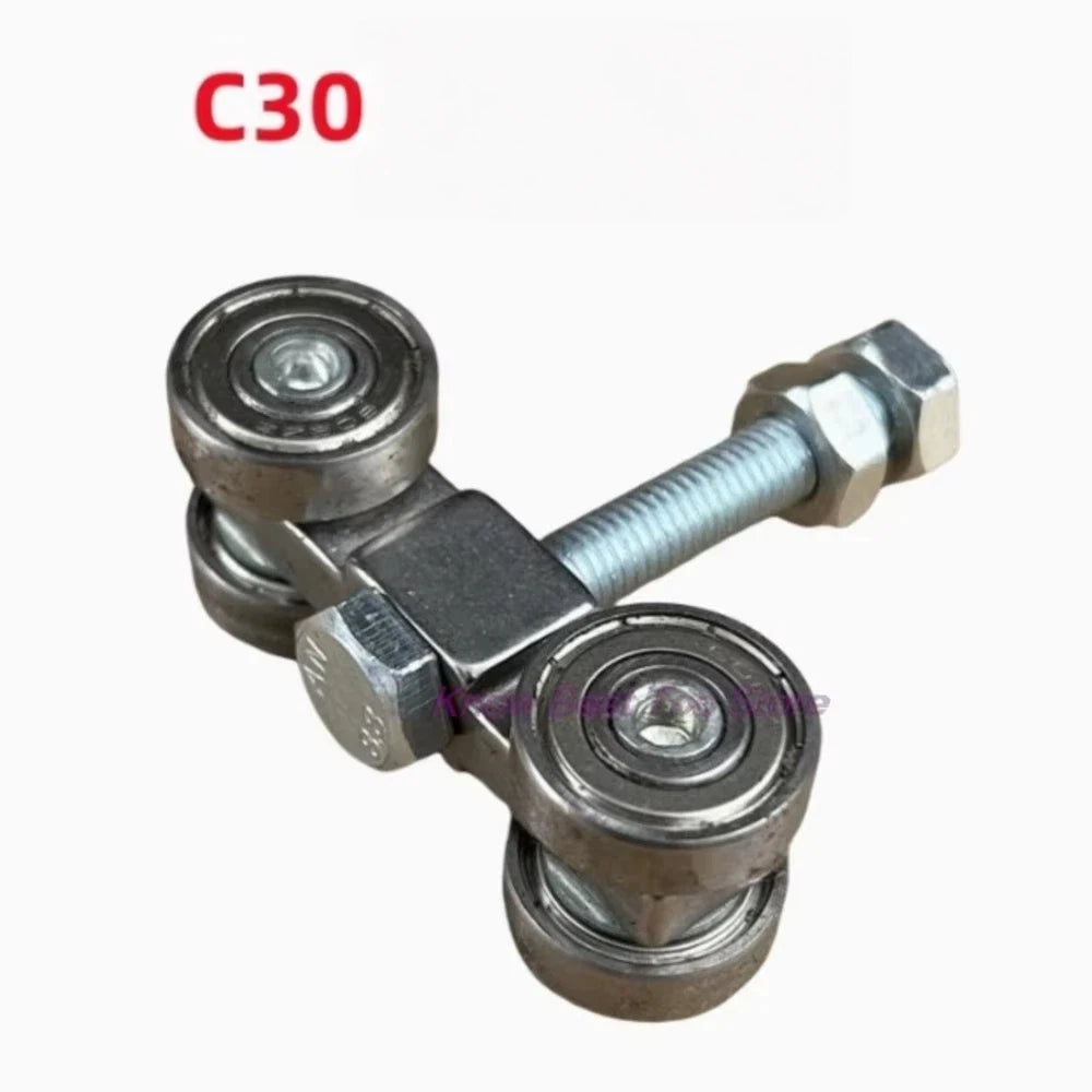 porte coulissante rail acier charge 100kg roues suspendues poulies rideau métallique système coulissant roulements