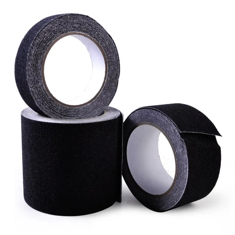 ruban adhésif antidérapant noir texturé grains 2.5cm 5cm 10cm pvc quartz sand auto collant