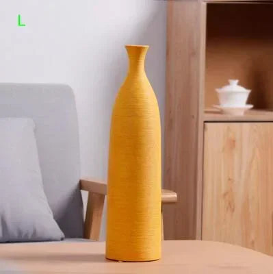 vases céramique modernes blanc noir orange texture tissée opaques salon