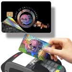 stickers carte bancaire laser waterproof antiusure dessin animé mascotte mignonne adhésifs rembourrables sans résidu