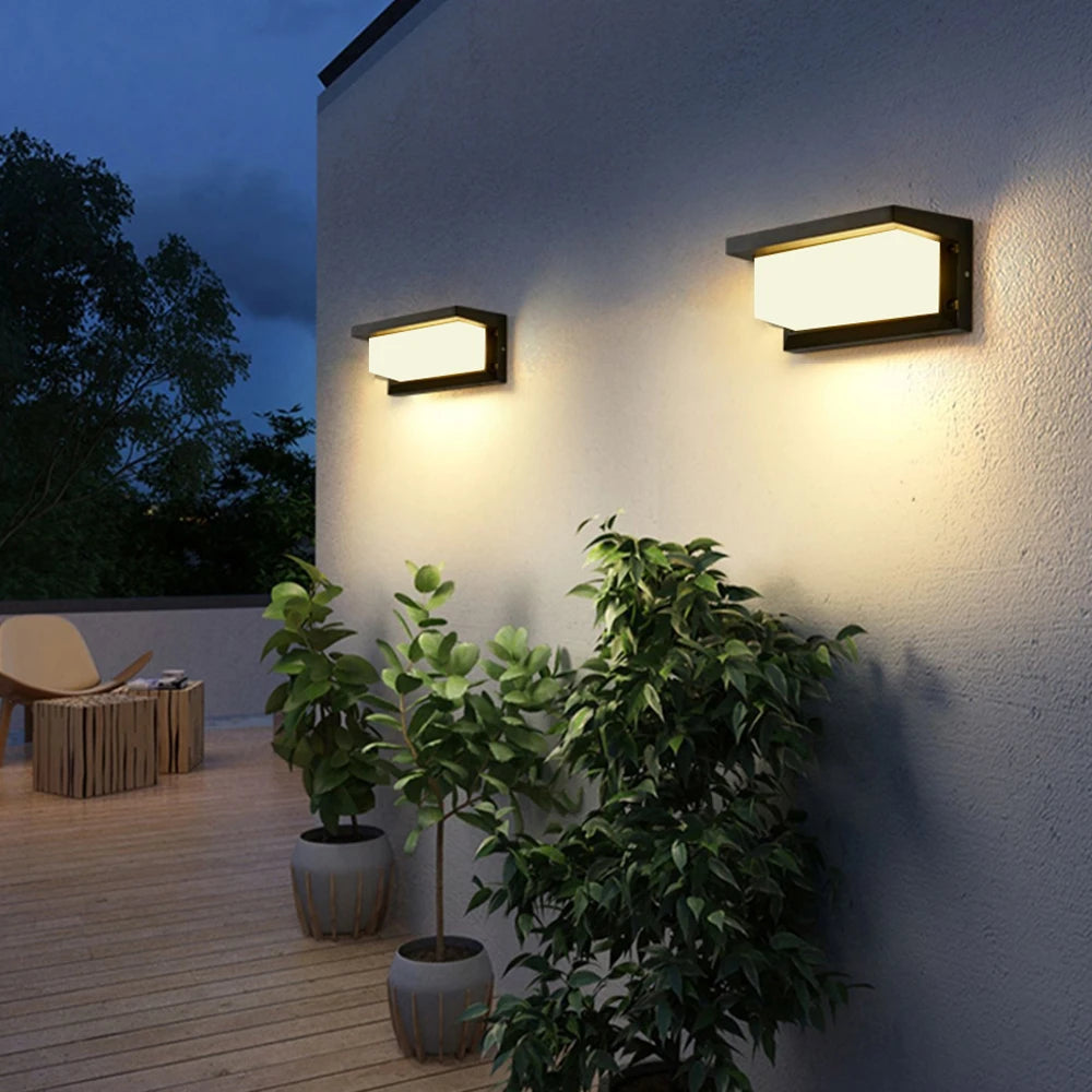 éclairage extérieur led applique murale moderne radar ip65 noir hydrofuge 18w 30w