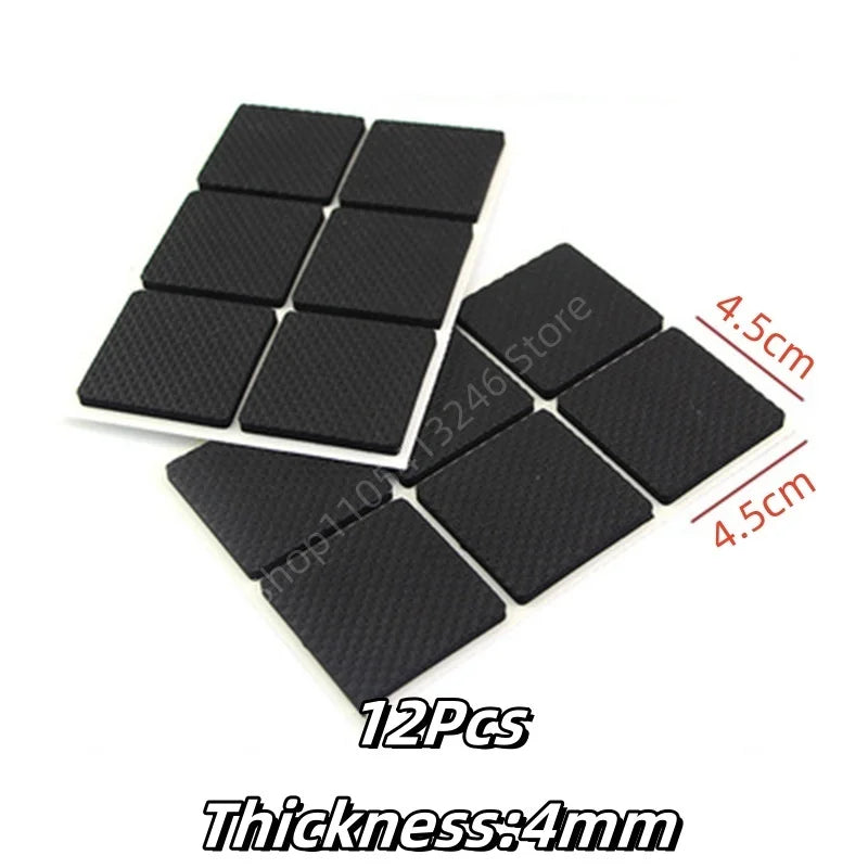protecteurs pieds meubles anti dérapants adhésifs noirs texturés géométriques opaques eva rond carrés