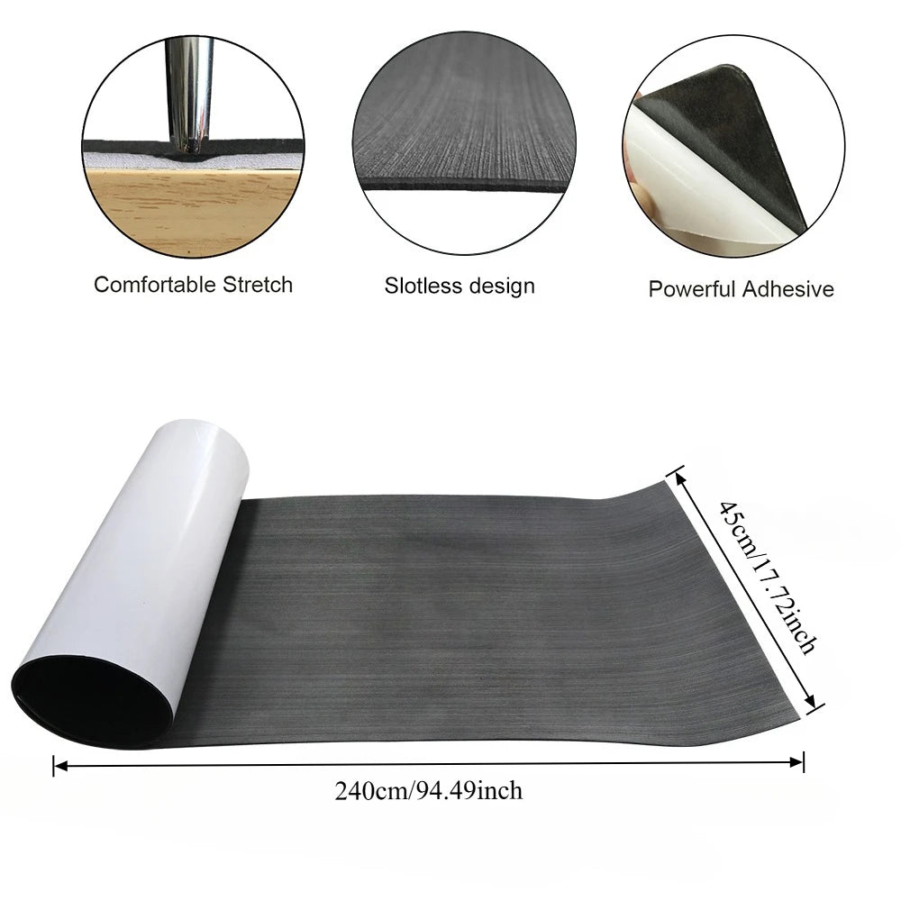 tapis sol eva mousse adhésif antidérapant gris foncé moderne surf bois thuyền