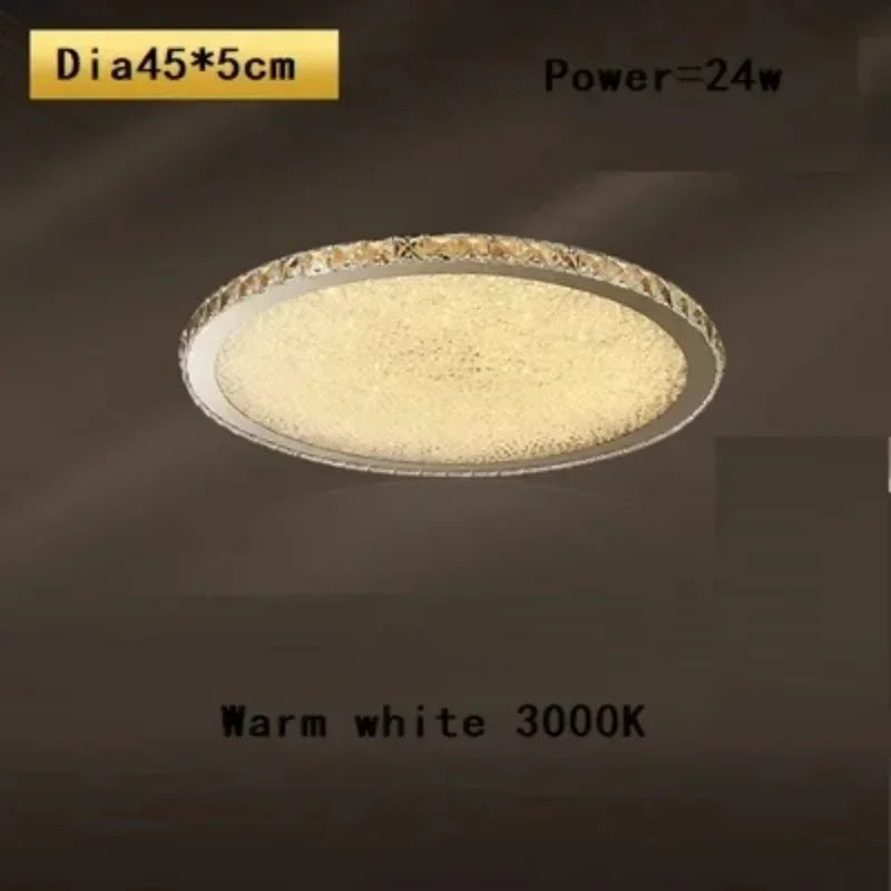 plafonnier led moderne cristaux brillants blanc doré élégant télécommande grande taille verre