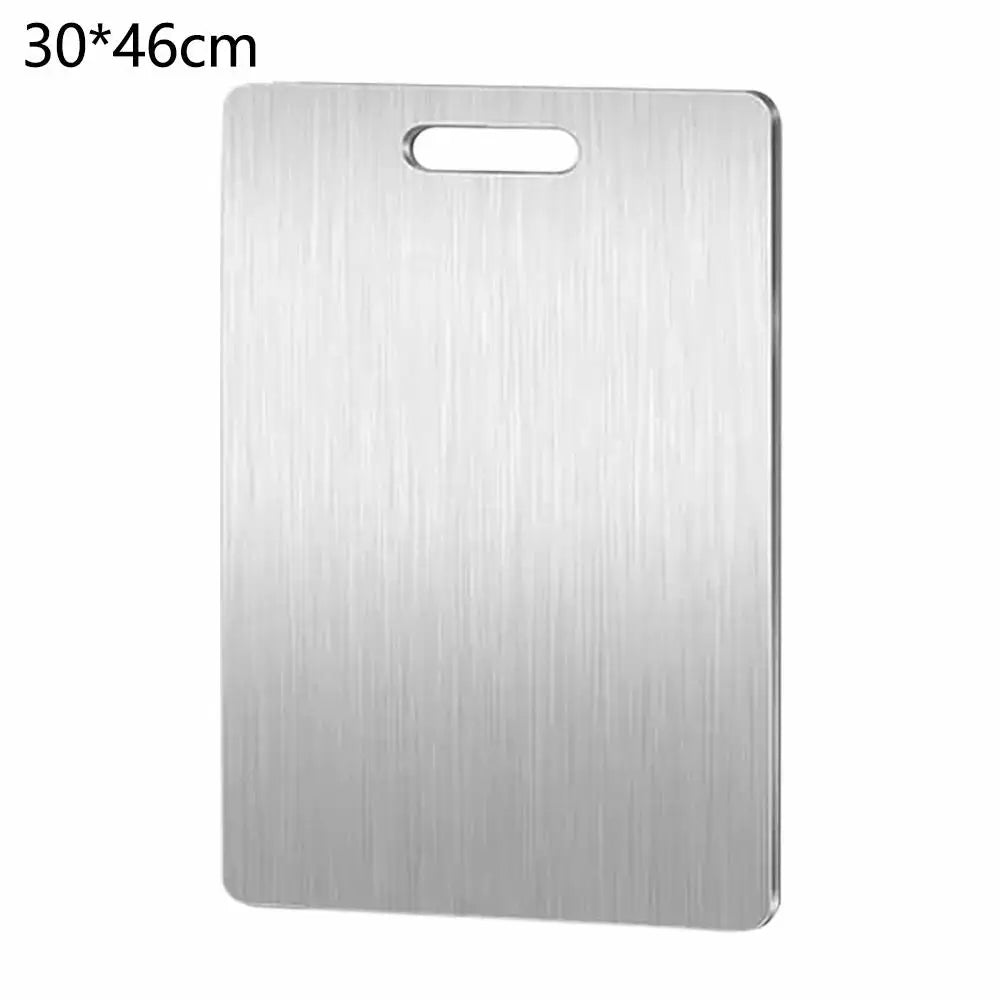 planche découper acier inoxydable moderne poignées lisse brossée cuisine argente