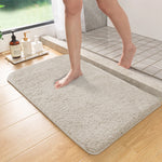 tapis bain absorbant cheveux gris foncé doux adhésif moderne 40cm 60cm