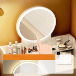 maquillage blanc moderne tabouret miroir tiroirs bois minimaliste