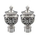 pommes rideau blanc argent rouge doré noir ajourées motifs floraux élégant classique