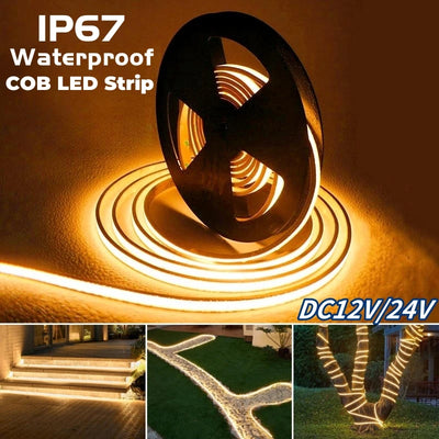 Bande lumineuse LED COB haute densité IP67 pour salle de bain