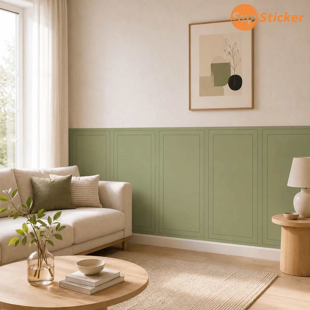 panneau mural moderne autocollant texture bois 45x90cm couleurs vert rose bleu gris jaune olive