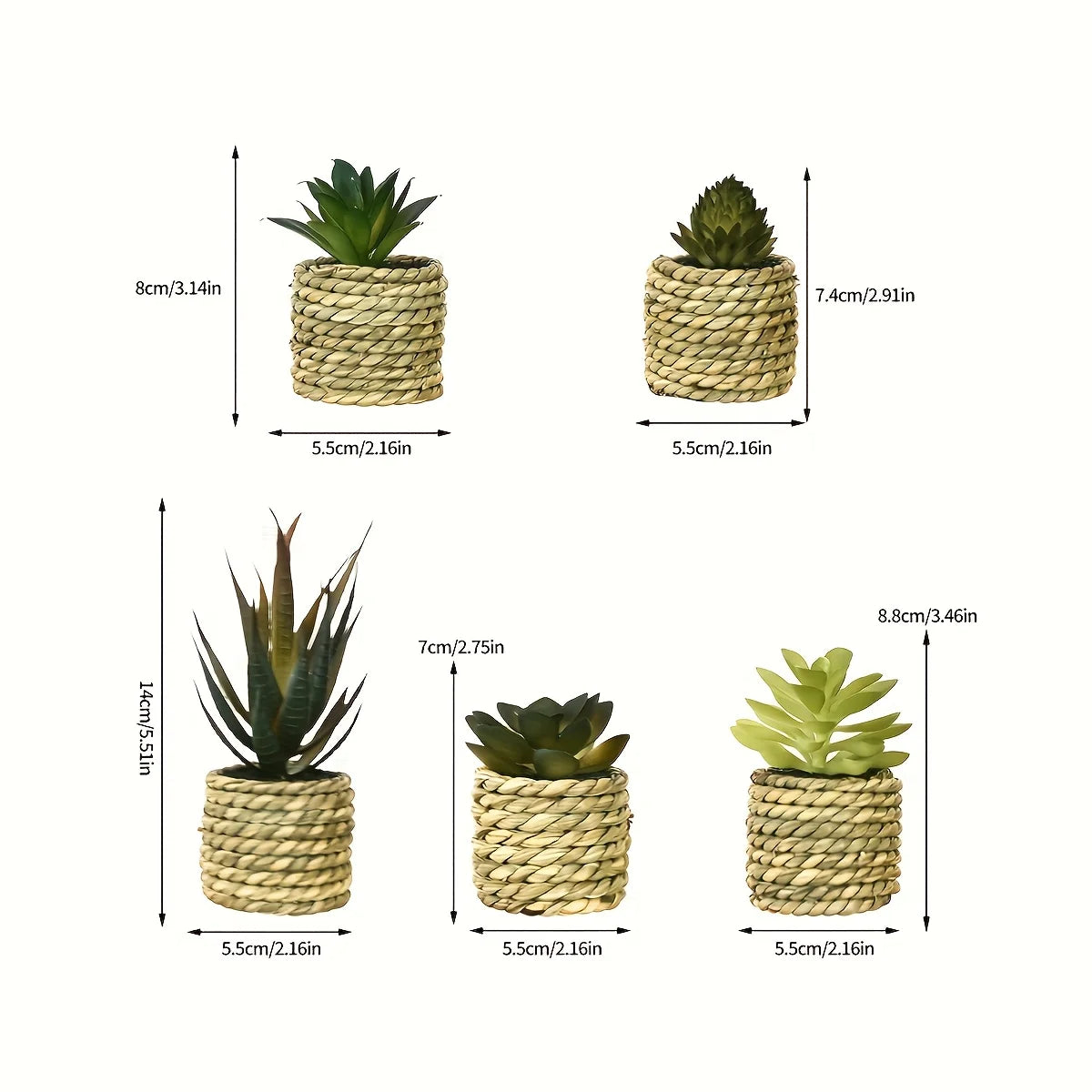 plantes artificielles pots osier tressé vert beige rustique nature intérieur decoration