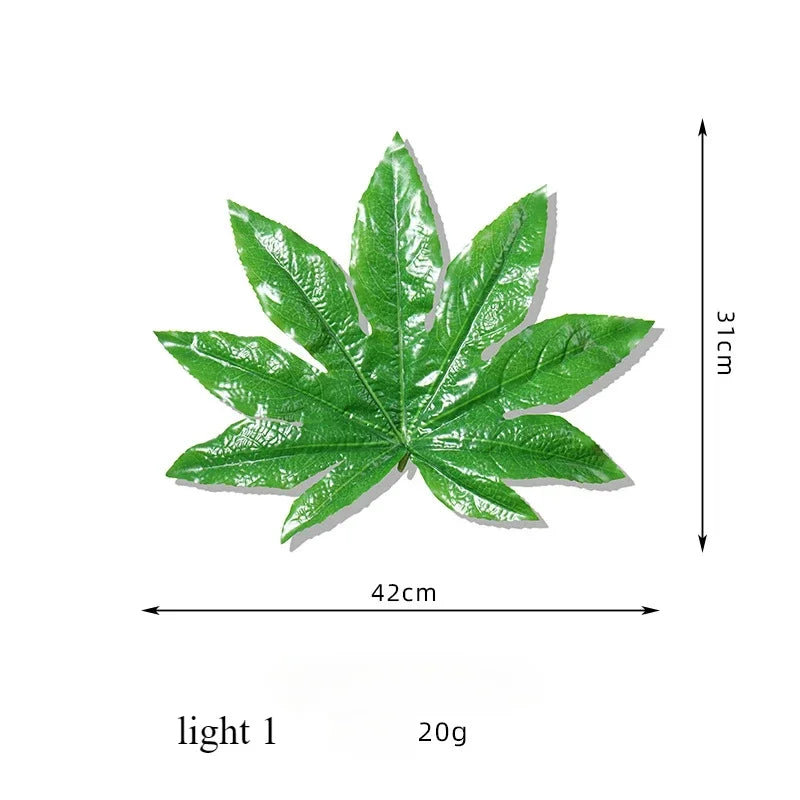 feuilles artificielles vertes différentes formes naturelles décoration extérieure intérieure pièces plastique