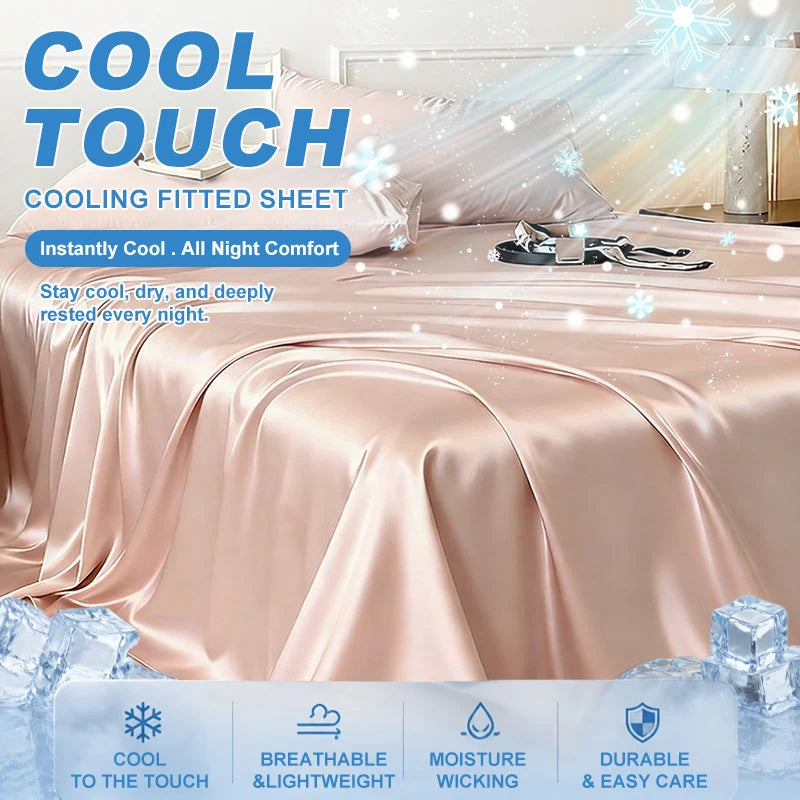 drap plat lit satin brillant effet soie glacée respirant été moderne élégant