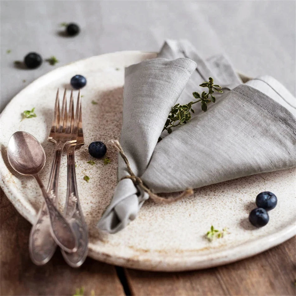serviettes lin 40x40cm vert olive moderne mariage anniversaire table maison extérieur