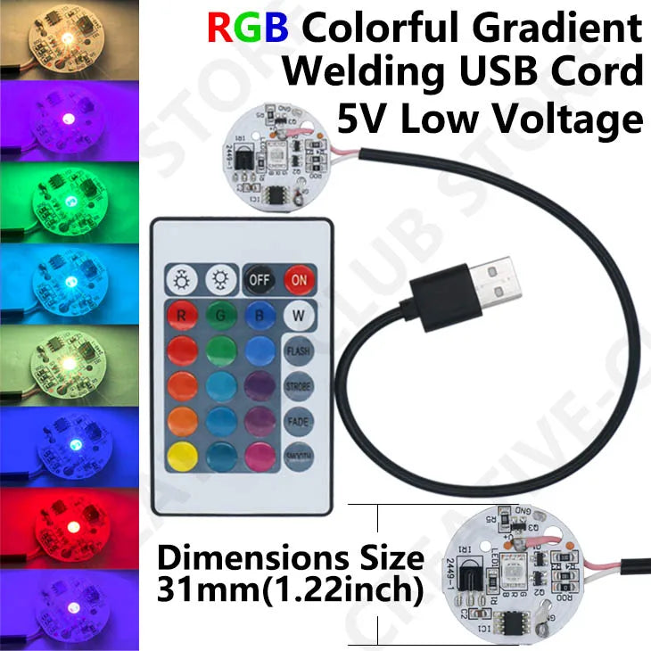 Plaque LED multicolore blanc noir rouge verte bleue télécommande câble USB circulaire moderne