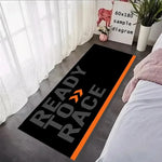 tapis moderne antidérapant noir orange rouge ready to race blanc sportifs polyester résistant corrosion