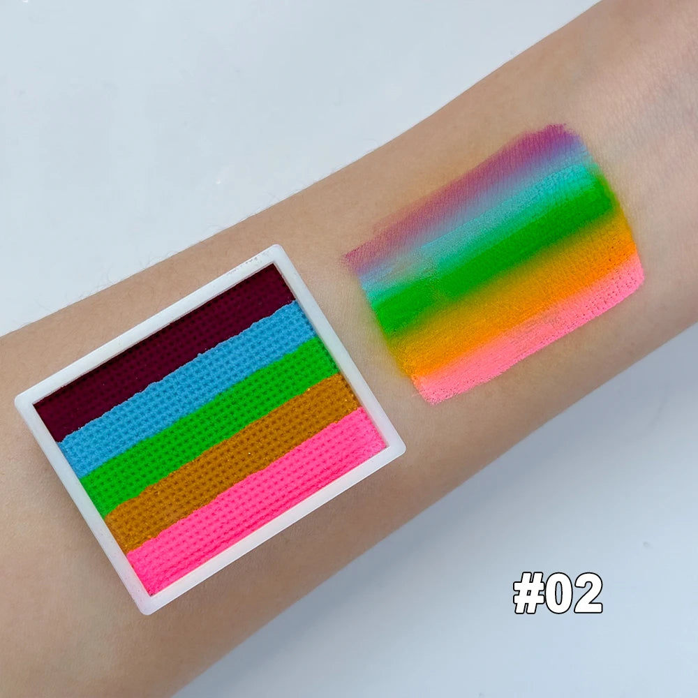 ruban adhésif multicolore rayures horizontales moderne stickers pinceau peinture corporelle uv luminescente halloween festivités