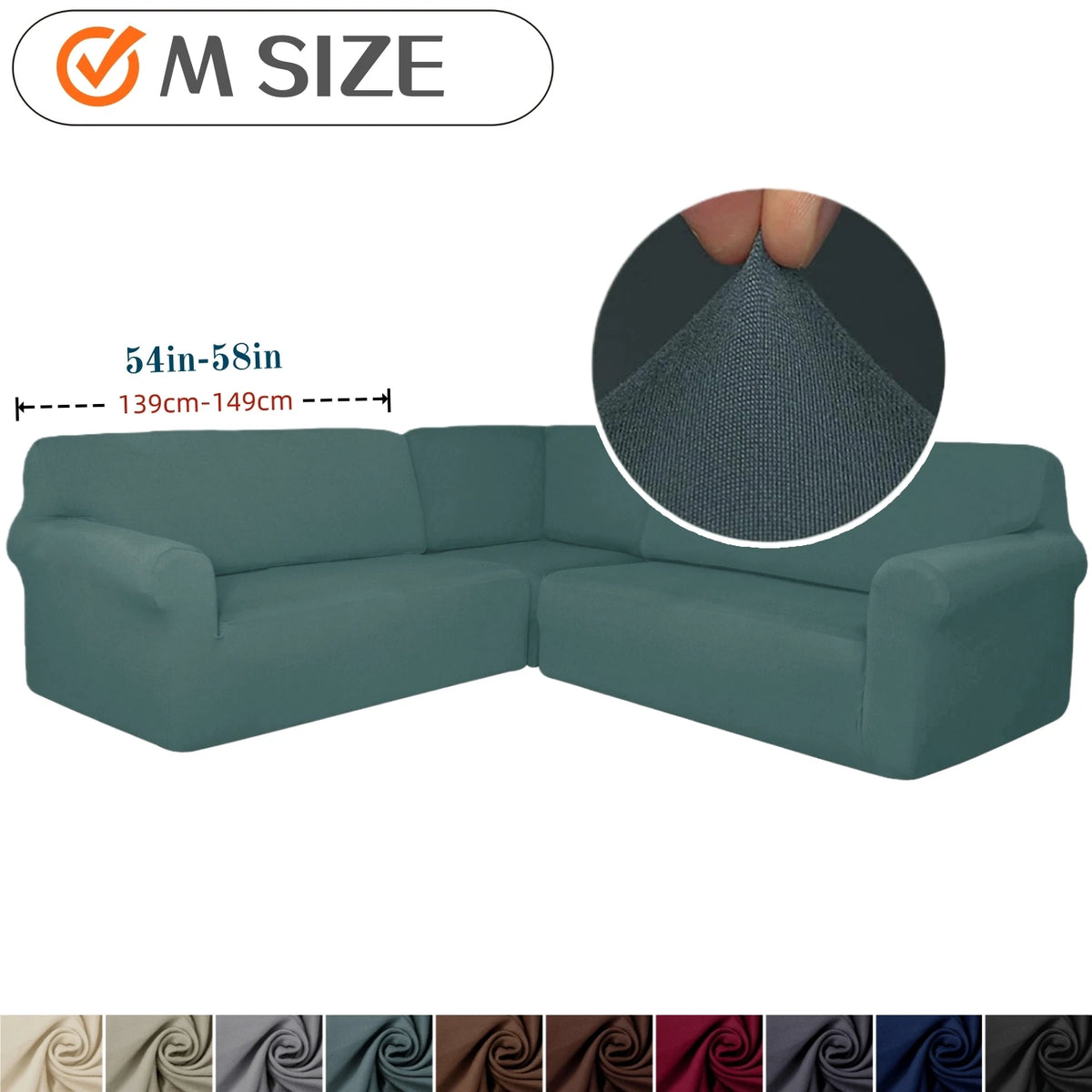 couvre canapé angle bleu marine uni moderne lavable machine 97cm 110cm