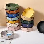 coupelles simili cuir rouge noir bleu modernes rubans pinces stylos