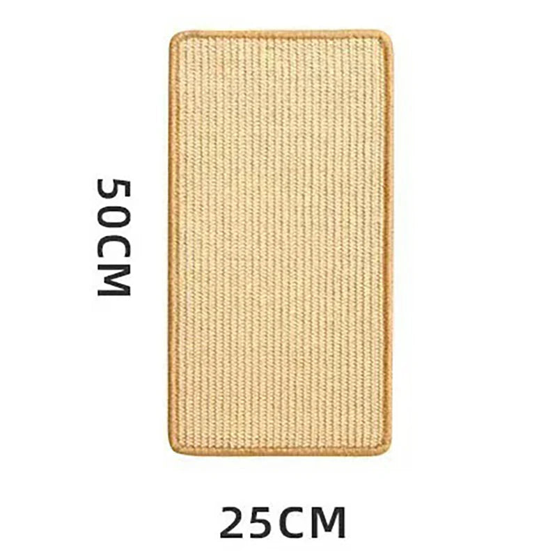 tapis griffoir sisal chat moderne adhésif velcro coussin gris protection sol jouet plumeau billes