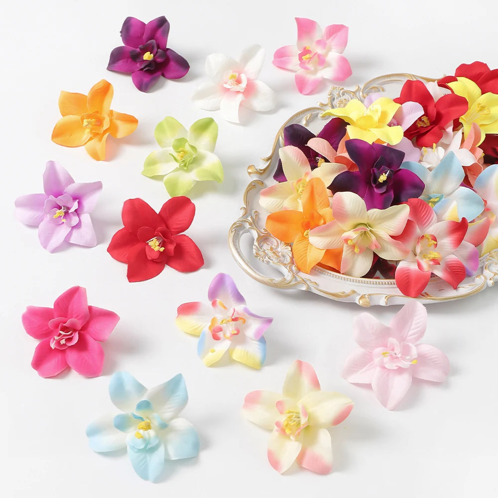 fleurs artificielles orchidées soie couronne mariage décoration cheveux accessoires fête anniversaire décoratif