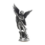 statuette ange saint michael croix détails sculpturaux doré bronze argenté cuivré classique religieux maison