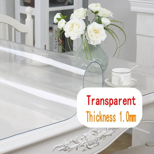 nappe table pvc transparente imperméable rectangulaire protège table cuisine moderne banquet fête