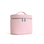 boîte rangement cosmétique simili cuir marron rose noir compartiments internes poignée amovible moderne pratique
