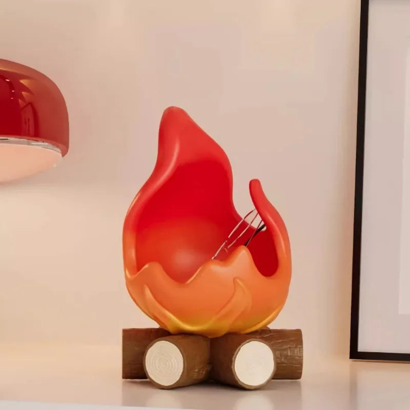 bougies décoratives créatives flammes stylisées bois modernes intérieur extérieur festive cadeau rouge orange