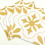 sticker mural fleurs géométriques blanc jaune doré décoration intérieure moderne pvc 10 pièces étanches
